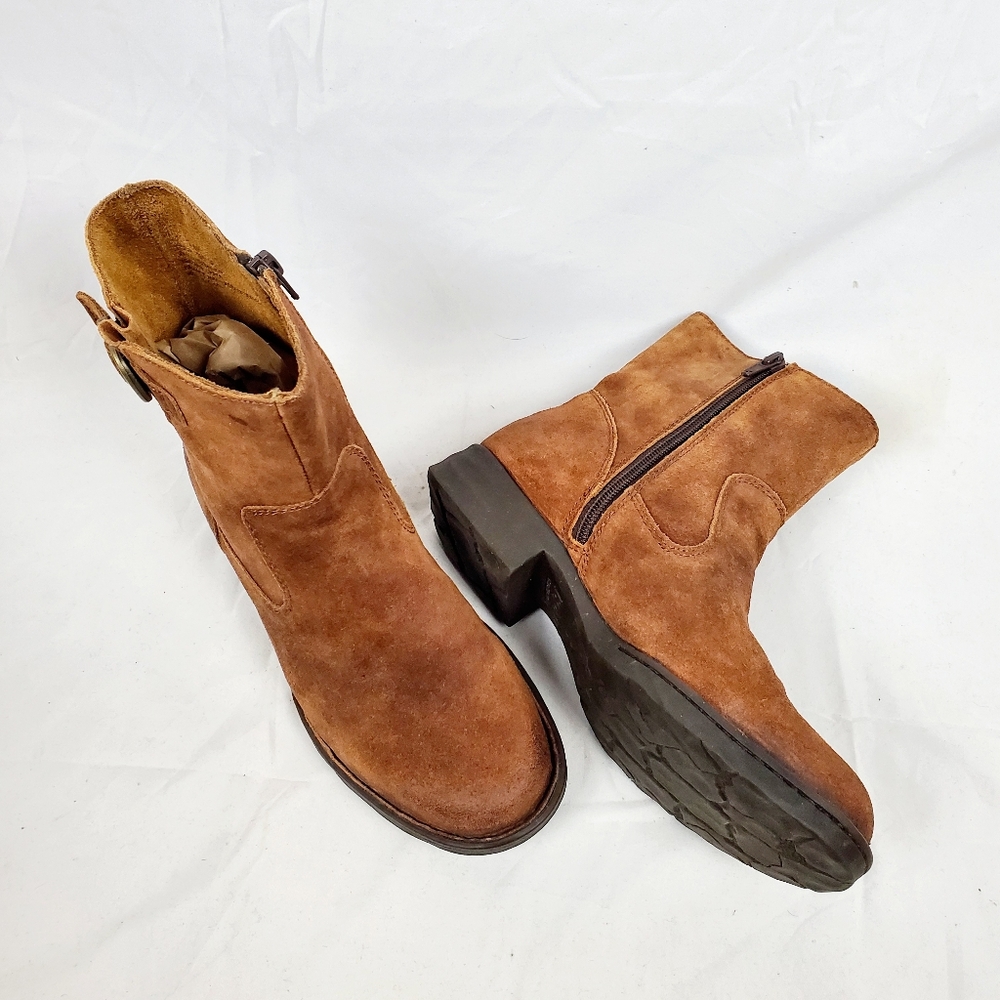 Born Eila Brown Suede Boot Buckle Detail - Picture 2 of 11
